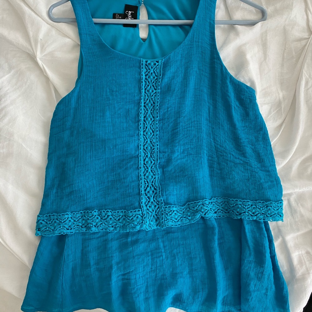 Layered blue blouse